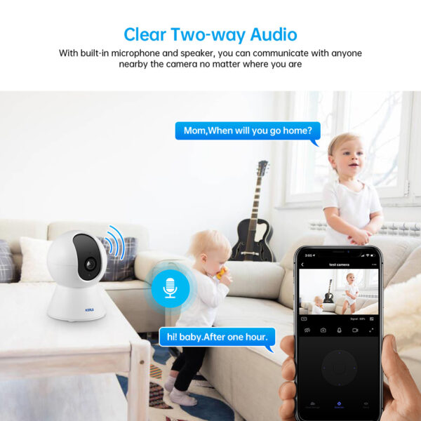 KERUI 8MP Smart Mini WiFi IP Camera Indoor Wireless Security CCTV Surveillance + 128GB Card - Image 6